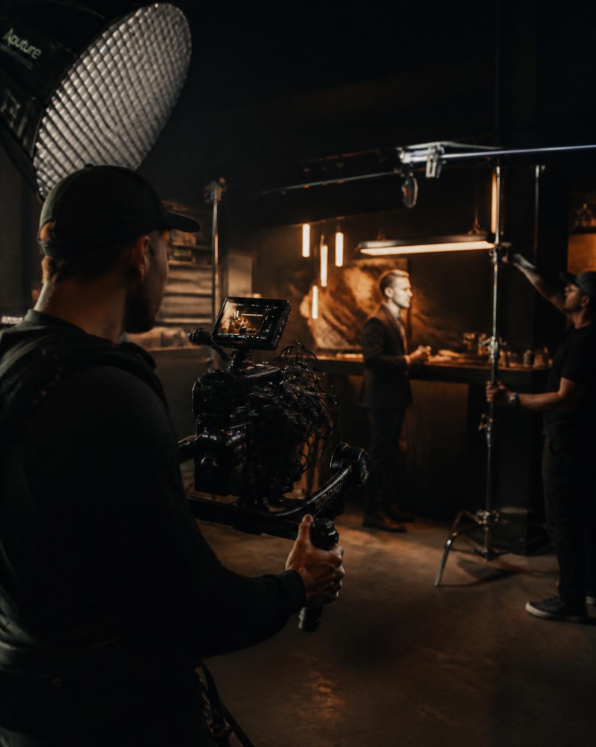 Commercial video production crew filming a brand campaign for Unity Studio