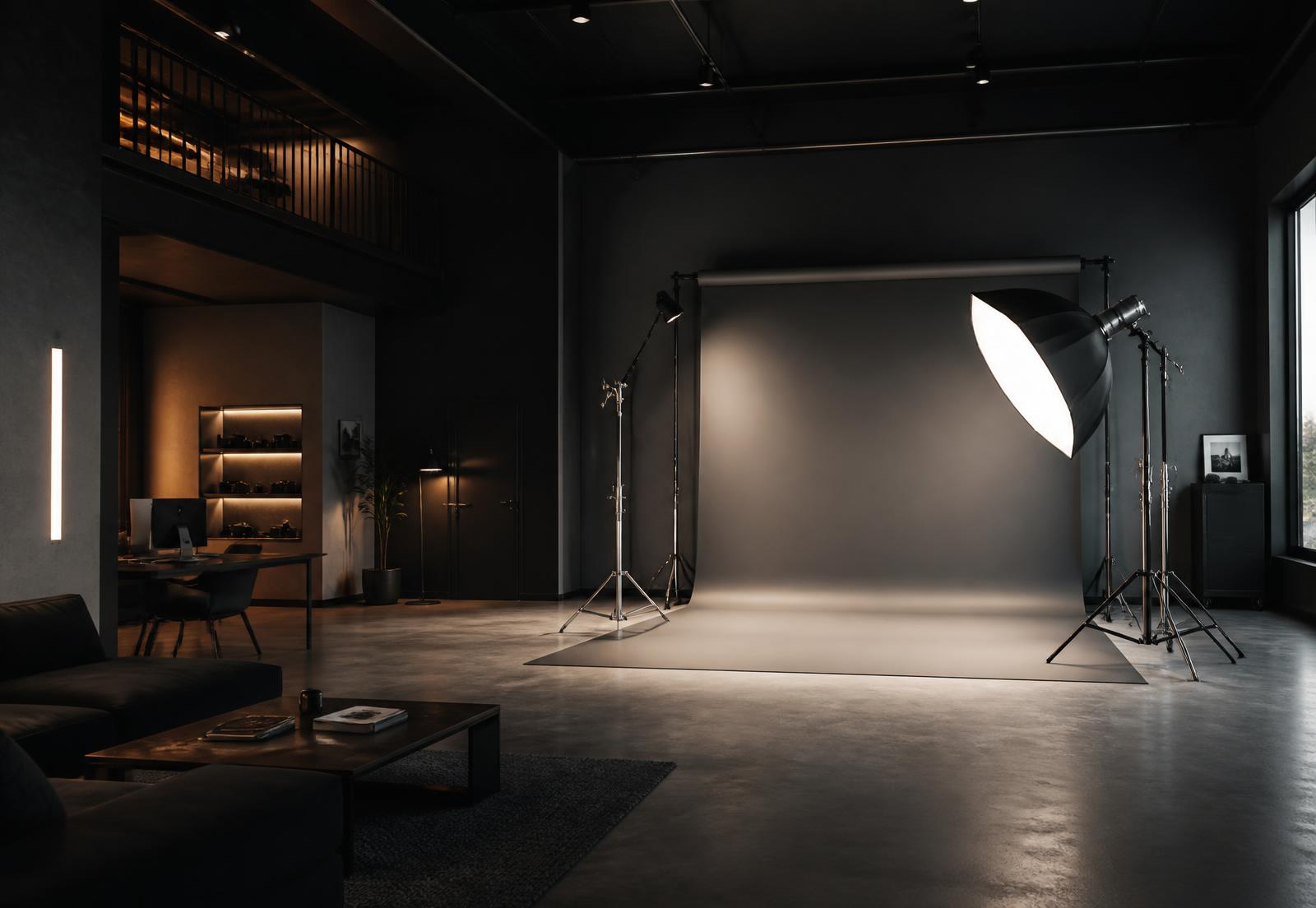Unity Studio photography space in Gisenyi with seamless backdrop and lighting equipment